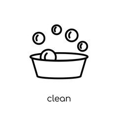 Clean icon. Trendy modern flat linear vector Clean icon on white background from thin line Cleaning collection