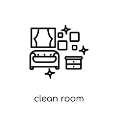 Clean Room icon. Trendy modern flat linear vector Clean Room icon on white background from thin line Cleaning collection