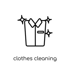 Clothes Cleaning icon. Trendy modern flat linear vector Clothes Cleaning icon on white background from thin line Cleaning collection