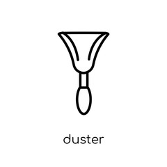 Duster icon. Trendy modern flat linear vector Duster icon on white background from thin line Cleaning collection