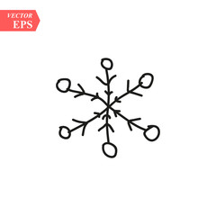Hand drawn snowflake icons on white background, vector eps10
