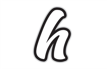 h black and white alphabet letter logo icon design