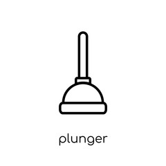 Plunger icon. Trendy modern flat linear vector Plunger icon on white background from thin line Cleaning collection