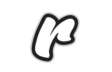 r black and white alphabet letter logo icon design