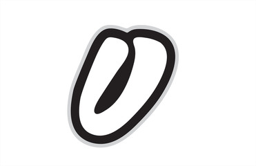 v black and white alphabet letter logo icon design