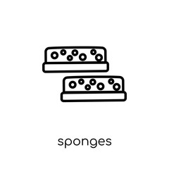 Sponges icon. Trendy modern flat linear vector Sponges icon on white background from thin line Cleaning collection
