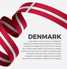 Obraz premium Denmark flag, vector illustration on a white background
