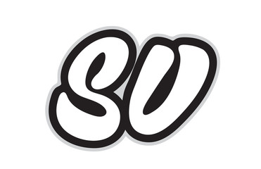 sv s v black and white alphabet letter logo combination icon design
