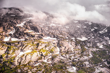 rocks in the mountains, weather change in the high mountains, grimsel, switzerland, europe