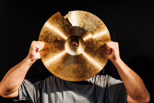 Golden broken cymbal