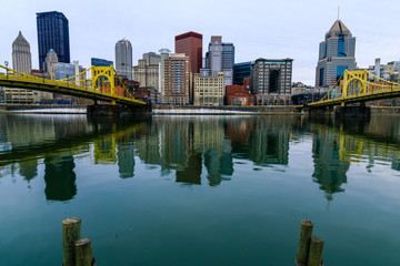Fototapeta na wymiar Cloudy Day in Downtown Pittsburgh