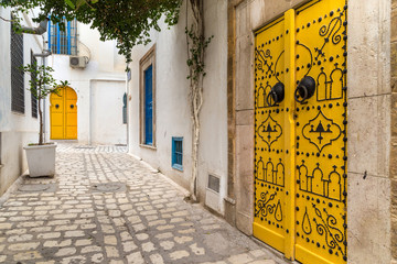 Street in a town in Tunisia