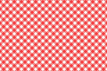Gingham red checkered seamless pattern. Plaid repeat design background.