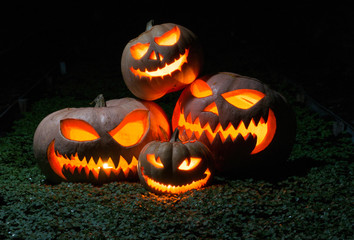 Fototapeta premium Group of evil pumpkins