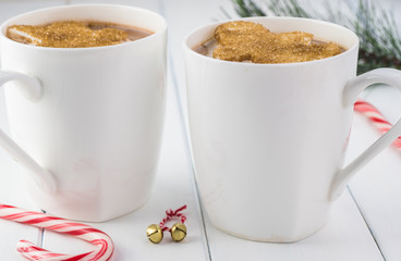 Hot chocolate with  marshmallows topping.