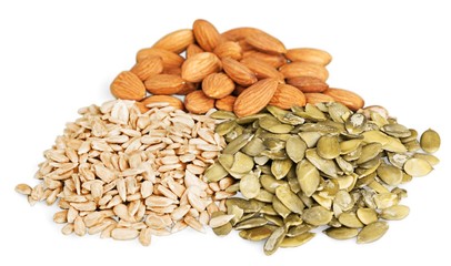 Pumpkin and sunflower seeds with almonds