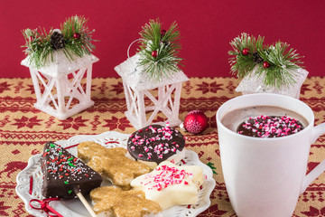 Hot chocolate with  marshmallows topping.