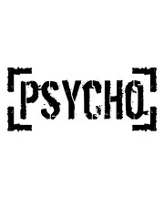 stempel psycho blut rot horror halloween verrückt wahnsinnig psychopath crazy gefährlich logo design cool