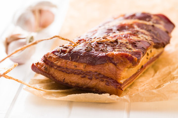 Tasty smoked bacon.