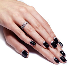 hand with manicure isolated on white