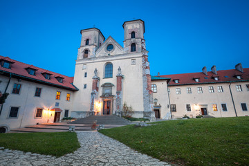 Courtyard of Benedictine abbey in Tyniec. It's worth seeing historical fortress founded in 1044 by King Casimir the Restorer located close to Krakow city