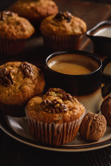Homemade walnut and cranberry muffins.