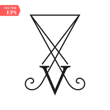 LUCIFER Light-bringing , Sigil Of Lucifer Symbol On White Background Eps10