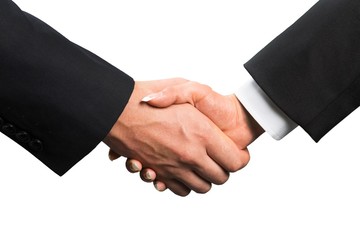 Closeup of Two Business People Shaking Hands