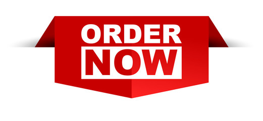 red vector banner order now
