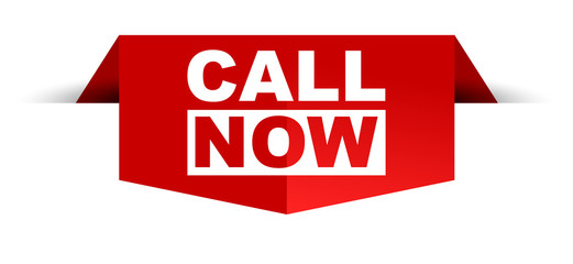 red vector banner call now