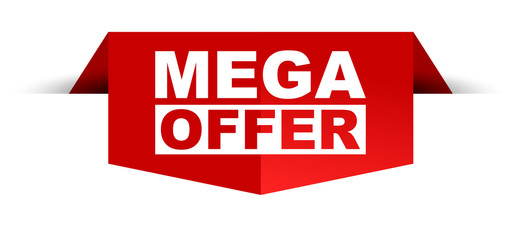 red vector banner mega offer