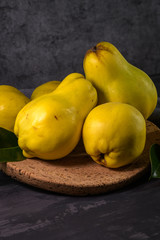 Ripe yellow quinces