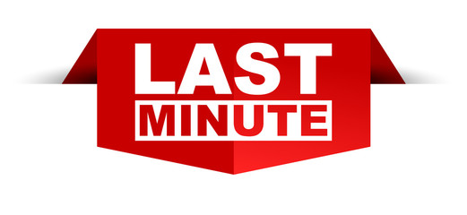 red vector banner last minute