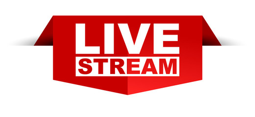 red vector banner live stream