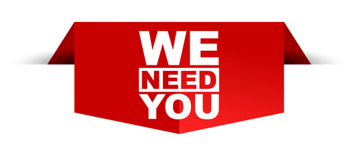 red vector banner we need you