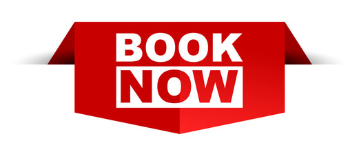 red vector banner book now