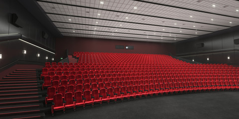 3D rendering modern cinema