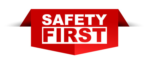 red vector banner safety first