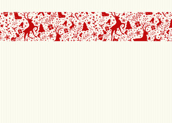Christmas background with decorative ornaments - layout of a card. Vector.