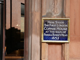 first london coffee house plaque in the city of london