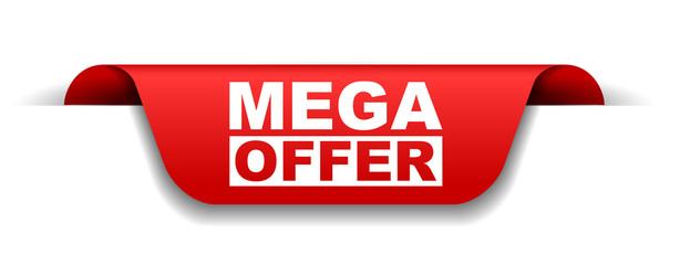 red vector banner mega offer