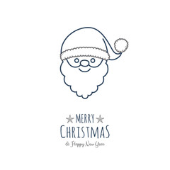 Christmas decoration with wishes and hand drawn Santa Claus. Vector.