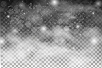 Christmas falling snow vector isolated on dark background