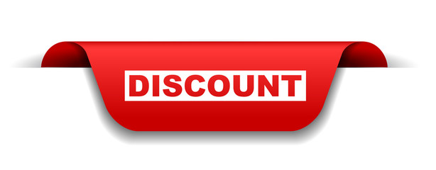 red vector banner discount