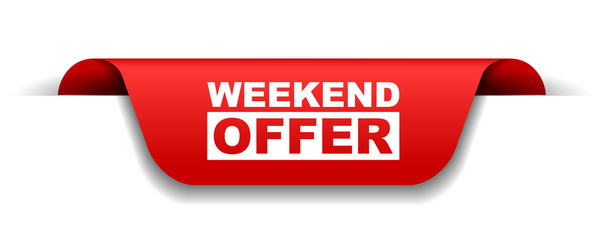 red vector banner weekend offer