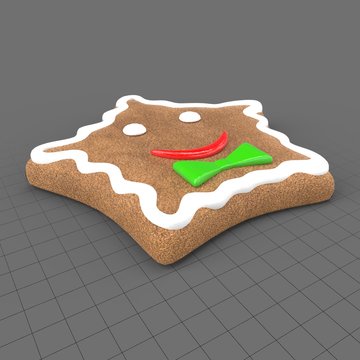 Gingerbread face cookie