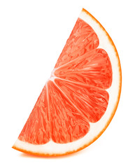 Grapefruit fruit slice isolated on white