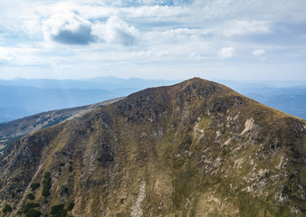 Beautiful aerial drone photo of Carpathian mountains in Europe