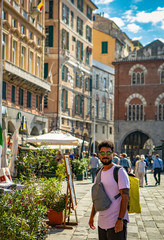 Traditional Italian architecture in Genova Italy