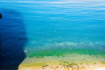 Beautiful background of a Moroccan beach with waves and sea